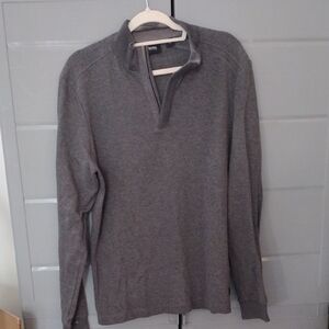 Boss Men's Gray Zip-Neck Sweater